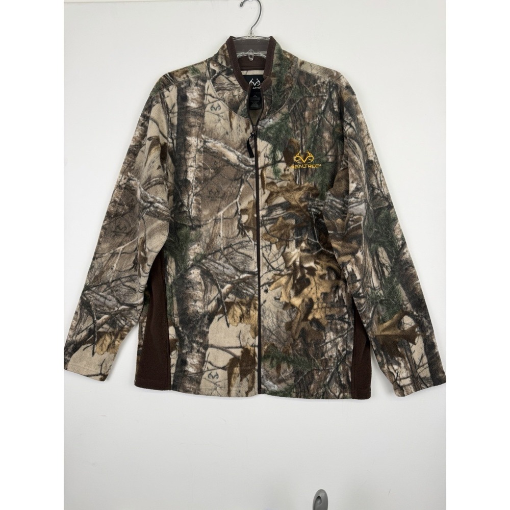 Realtree Men's RT Xtra Camo Full Zip Fleece Jacket XL medium Long Sleeve‎